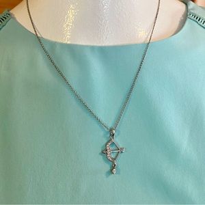 Charming silver bow and arrow, Jeweled necklace!